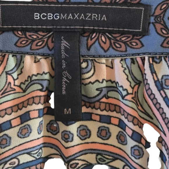 BCBGMaxAzria Brown Patterned Off-Shoulder Blouse - Picture 12 of 12